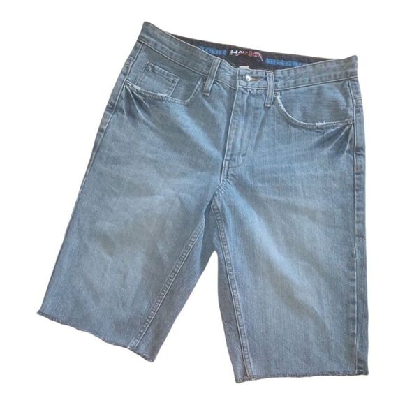 Tony Hawk‎ Shorts Men Sz 30 Denim Regular Blue Mid Length Skater Distressed - Picture 2 of 6